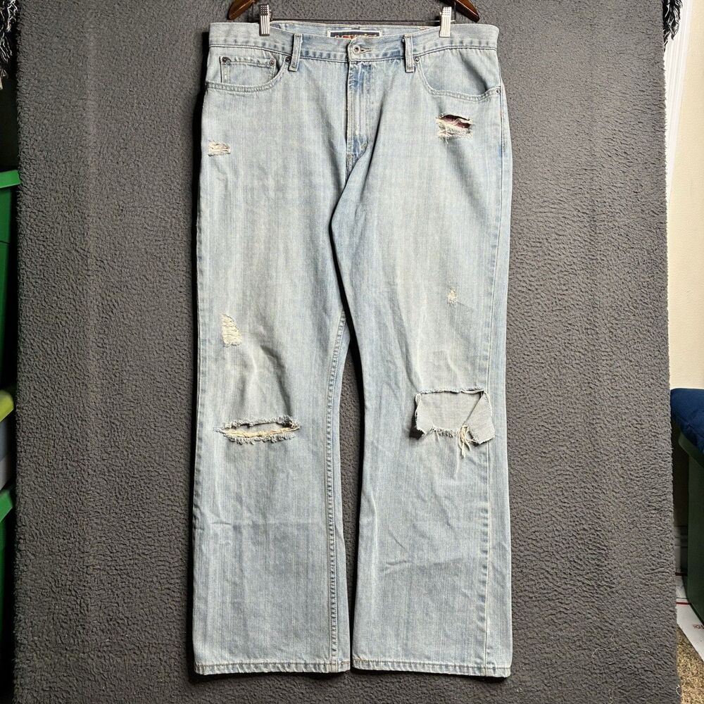 VTG Levis Jeans Mens 32x30 Blue Denim 527 Low Boot Cut Light Wash Flare